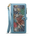 thumbnail image 1 of Allytech Wallet Case for Samsung Galaxy S20 Ultra Card Slots Zipper Pocket Kickstand Function Detachable Handstrap Shoulder Strap Shockproof Purse Case For Samsung Galaxy S20 Ultra,Blue, 1 of 7
