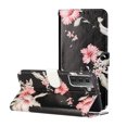 thumbnail image 1 of Allytech Wallet Case for Samsung Galaxy S21 5G, PU Leather Folio Flip Folding Stand Shockproof Protection TPU Inner Impact Resistant Cards Holder Case Cover for Samsung Galaxy S21,Pink Flower, 1 of 7
