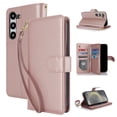 thumbnail image 1 of Allytech Wallet Case for Samsung Galaxy S21 Plus with Card Slots & Wrist Strap, [Magnetic Clasp] [RFID Blocking] Kickstand Premium PU Leather Shockproof Full Body Protection Case - Rosegold, 1 of 6