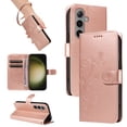 thumbnail image 1 of Allytech Wallet Case for Samsung Galaxy S21+ Plus, PU Leather Butterfly Embossed Slim Flip Cover for Girls Women Shockproof Cards Holder Hand Wrist Phone Case for Galaxy S21 - Rosegold, 1 of 8