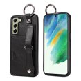 thumbnail image 1 of Allytech Wallet Case for Samsung Galaxy S22, [Card Slot] [Ring Buckle] [Adjustable Wristband with Snap Buckles] Premium PU Leather Kickstand Shockproof Case Cover for Women Men - Black, 1 of 10