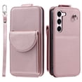 thumbnail image 1 of Allytech Wallet Case for Samsung Galaxy S22 Plus with Hand Strap & Shoulder Strap, Flip Premium PU Leather Case with Credit Card Slots, Kickstand Magnetic Closure Shockproof Protective Case, Rosegold, 1 of 7