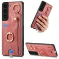thumbnail image 1 of Allytech Wallet Case for Samsung Galaxy S22, Support Car Mount, Luxury PU Leather Shockproof Anti-Fall 360° Finger Ring Stand Rotatable Kickstand Case with Magnetic Snap & Card Slots - Pink, 1 of 8