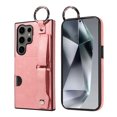 thumbnail image 1 of Allytech Wallet Case for Samsung Galaxy S22 Ultra, [Card Slot] [Ring Buckle] [Adjustable Wristband with Snap Buckles] Premium PU Leather Kickstand Shockproof Case Cover for Women Men - Pink, 1 of 10
