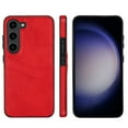 thumbnail image 1 of Allytech Wallet Case for Samsung Galaxy S23 - 2 Card Holder - Military Grade Drop Protection - Ultra Slim & Protective - Premium PU Leather Shockproof Phone Case for Women & Men - Red, 1 of 7