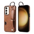 thumbnail image 1 of Allytech Wallet Case for Samsung Galaxy S23, [Card Slot] [Ring Buckle] [Adjustable Wristband with Snap Buckles] Premium PU Leather Kickstand Shockproof Case Cover for Women Men - Brown, 1 of 10