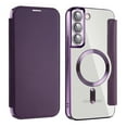 thumbnail image 1 of Allytech Wallet Case for Samsung Galaxy S23 with Card Slots & Lens Protector, Compatible with MagSafe, Slim Shockproof Anti-Scratch Clear Back Panel [RFID Blocking] Case - Purple, 1 of 8