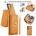 thumbnail image 1 of Allytech Wallet Case for Samsung Galaxy S23 with Card Slots & Zipper Pocket, [RFID Blocking] [Makeup Mirror] [Hand Strap & Shoulder Strap] Luxury PU Leather Protective Magnetic Case, Orange, 1 of 9