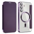 thumbnail image 1 of Allytech Wallet Case for Samsung Galaxy S23 FE with Card Slots & Lens Protector, Compatible with MagSafe, Slim Shockproof Anti-Scratch Clear Back Panel [RFID Blocking] Case - Purple, 1 of 8