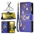 thumbnail image 1 of Allytech Wallet Case for Samsung Galaxy S23 FE with Card Slots & Zipper Pocket, PU Leather Kickstand [Magnetic Clasp] Shockproof Protective Case with Wrist Strap, Purple Butterfly, 1 of 9