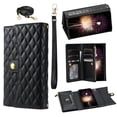 thumbnail image 1 of Allytech Wallet Case for Samsung Galaxy S23 FE with Wrist & Shoulder Strap, [7 Card Slots] [Full Body Protection] Luxury PU Leather Zipper Wallet Metal Buttons Kickstand Shockproof Case, Black, 1 of 9