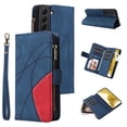 thumbnail image 1 of Allytech Wallet Case for Samsung Galaxy S23 FE with Zipper Pocket & 9 Card Slots & Wrist Strap, Fashion PU Leather Kickstand Magnetic Closure Shockproof Non-Slip Case for Women Men - Blue, 1 of 8