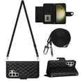thumbnail image 1 of Allytech Wallet Case for Samsung Galaxy S23 Ultra with Card Cash Slots, Luxury Premium PU Leather Kickstand Shoulder Strap Lanyard Shockproof Anti-Fall Full Body Protective Flip Shell - Black, 1 of 8