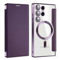thumbnail image 1 of Allytech Wallet Case for Samsung Galaxy S23 Ultra with Card Slots & Lens Protector, Compatible with MagSafe, Slim Shockproof Anti-Scratch Clear Back Panel [RFID Blocking] Case - Purple, 1 of 8