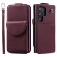 thumbnail image 1 of Allytech Wallet Case for Samsung Galaxy S23 Ultra with Hand Strap & Shoulder Strap, Flip Premium PU Leather Case with Credit Card Slots, Kickstand Magnetic Closure Shockproof Protective Case, Winered, 1 of 7