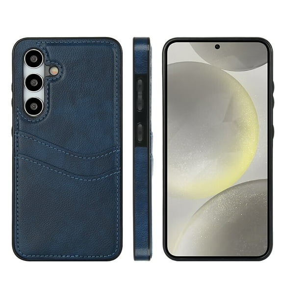 Allytech Wallet Case for Samsung Galaxy S24 - 2 Card Holder - Military Grade Drop Protection - Ultra Slim & Protective - Premium PU Leather Shockproof Phone Case for Women & Men - Blue