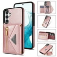 thumbnail image 1 of Allytech Wallet Case for Samsung Galaxy S24 with Card Holder, Crossbody Case Wallet with Zipper Pocket, Shoulder Strap, PU Leather Kickstand Shockproof Case for Women - Pink, 1 of 13