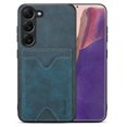 thumbnail image 1 of Allytech Wallet Case for Samsung Galaxy S24 with Card Holder, Ultra Thin Lightweight Retro PU Leather Kickstand Shockproof Anti-Scratch Back Case for Women Men - Blue, 1 of 7