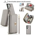 thumbnail image 1 of Allytech Wallet Case for Samsung Galaxy S24 with Card Slots & Zipper Pocket, [RFID Blocking] [Makeup Mirror] [Hand Strap & Shoulder Strap] Luxury PU Leather Protective Magnetic Case, Grey, 1 of 9