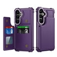 thumbnail image 1 of Allytech Wallet Case for Samsung Galaxy S24 with Credit Card Slots, Kickstand Anti-Fall Shockproof Camera Screen Protection Soft TPU Frame Premium PU Leather Magnetic Clasp Case - Purple, 1 of 8