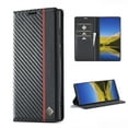 thumbnail image 1 of Allytech Wallet Case for Samsung Galaxy S24 FE, Carbon Fiber PU Leather + Soft TPU Luxury Cover with Kickstand & Card Slots, Magnetic Closure Shockproof Anti-Fall Protective Case, Black-Vertical, 1 of 10