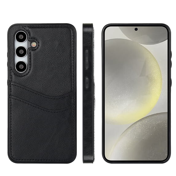 Allytech Wallet Case for Samsung Galaxy S24 Plus - 2 Card Holder - Military Grade Drop Protection - Ultra Slim & Protective - Premium PU Leather Shockproof Phone Case for Women & Men - Black