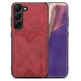 thumbnail image 1 of Allytech Wallet Case for Samsung Galaxy S24 Plus with Card Holder, Ultra Thin Lightweight Retro PU Leather Kickstand Shockproof Anti-Scratch Back Case for Women Men - Red, 1 of 7