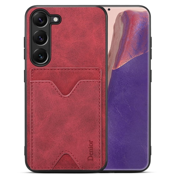 Allytech Wallet Case for Samsung Galaxy S24 Plus with Card Holder, Ultra Thin Lightweight Retro PU Leather Kickstand Shockproof Anti-Scratch Back Case for Women Men - Red