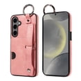 thumbnail image 1 of Allytech Wallet Case for Samsung Galaxy S24 Plus, [Card Slot] [Ring Buckle] [Adjustable Wristband with Snap Buckles] Premium PU Leather Kickstand Shockproof Case Cover for Women Men - Pink, 1 of 10
