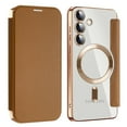 thumbnail image 1 of Allytech Wallet Case for Samsung Galaxy S24 Plus with Card Slots & Lens Protector, Compatible with MagSafe, Slim Shockproof Anti-Scratch Clear Back Panel [RFID Blocking] Case - Brown, 1 of 8