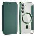 thumbnail image 1 of Allytech Wallet Case for Samsung Galaxy S24 Plus with Card Slots & Lens Protector, Compatible with MagSafe, Slim Shockproof Anti-Scratch Clear Back Panel [RFID Blocking] Case - Darkgreen, 1 of 8