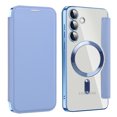 thumbnail image 1 of Allytech Wallet Case for Samsung Galaxy S24 Plus with Card Slots & Lens Protector, Compatible with MagSafe, Slim Shockproof Anti-Scratch Clear Back Panel [RFID Blocking] Case - Blue, 1 of 8