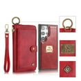 thumbnail image 1 of Allytech Wallet Case for Samsung Galaxy S24 Plus, Zipper Pocket + Card Slots, [Full Body Protection] PU Leather Zipper Wallet Detachable Magnetic Phone Case with Wristband & Buckle - Red, 1 of 10