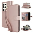thumbnail image 1 of Allytech Wallet Case for Samsung Galaxy S24 Ultra with Card Slots & Wrist Strap, [Magnetic Clasp] [RFID Blocking] Kickstand Premium PU Leather Shockproof Full Body Protection Case - Rosegold, 1 of 6
