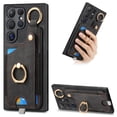 thumbnail image 1 of Allytech Wallet Case for Samsung Galaxy S24 Ultra, Support Car Mount, Luxury PU Leather Shockproof Anti-Fall 360° Finger Ring Stand Rotatable Kickstand Case with Magnetic Snap & Card Slots - Black, 1 of 8