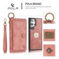 thumbnail image 1 of Allytech Wallet Case for Samsung Galaxy S24 Ultra, Zipper Pocket + Card Slots, [Full Body Protection] PU Leather Zipper Wallet Detachable Magnetic Phone Case with Wristband & Buckle - Pink, 1 of 9