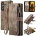 thumbnail image 1 of Allytech Wallet Case for Samsung Galaxy S25 Edge, Card Slots + Cash Slot + Zipper Pocket Large Capacity PU Leather Case with Hand Strap, [All-Round Shockproof] Wireless Charging Kickstand Case, Brown, 1 of 8