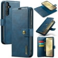 thumbnail image 1 of Allytech Wallet Case for Samsung Galaxy S25 Plus with 3 Card Slots & Cash Pocket, 2 in 1 Detachable Strong Magnetic Case, Retro PU Leather Shockproof Magnetic Clasp Slim Protective Shell - Blue, 1 of 8