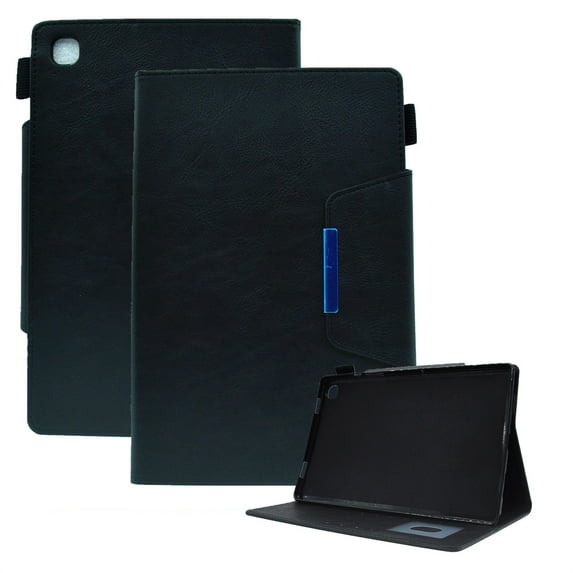 Allytech Wallet Case for Samsung Galaxy Tab A9+ 11.0" 2023 (SM-X210 / SM-X215 / SM-X216), PU Leather Multi-Angle Viewing Kickstand Magnetic Clasp Shockproof Cover with Card Slots & Pen Holder - Black