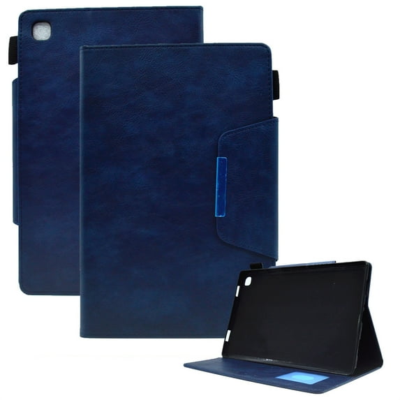 Allytech Wallet Case for Samsung Galaxy Tab A9 8.7" 2023 (SM-X110 / SM-X115), Premium PU Leather Multi-Angle Viewing Kickstand Magnetic Clasp Shockproof Cover with Card Slots & Pen Holder - Blue