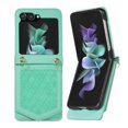 thumbnail image 1 of Allytech Wallet Case for Samsung Galaxy Z Flip5 with Hidden Make Up Mirror & Shoulder Strap & Magnetic Button, Premium PU Leather RFID Blocking Kickstand Card Slots Fashion Protective Case - Green, 1 of 7