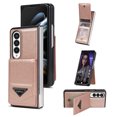thumbnail image 1 of Allytech Wallet Case for Samsung Galaxy Z Fold4, Luxury PU Leather Kickstand Card Slots Magnetic Buckle RFID Blocking Shockproof Anti-Scratch Protective Case for Women Men - Pink, 1 of 5