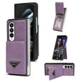 thumbnail image 1 of Allytech Wallet Case for Samsung Galaxy Z Fold4, Luxury PU Leather Kickstand Card Slots Magnetic Buckle RFID Blocking Shockproof Anti-Scratch Protective Case for Women Men - Purple, 1 of 5