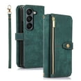 thumbnail image 1 of Allytech Wallet Case for Samsung Galaxy Z Fold5, Galaxy Z Fold5 Cover, Zipper Pocket Multiple Cards Holder Hand Wrist Strap Shockproof Phone Case for Galaxy Z Fod 5 - Darkgreen, 1 of 9