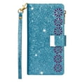 thumbnail image 1 of Allytech Wallet Case for Google Pixel 7A 6.1" - Glitter Leather Stand Multiple Cards Holder Hand Wrist Flip Folio Cover Stand - Skyblue, 1 of 7