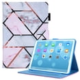 thumbnail image 1 of Allytech Wallet Case for iPad Mini 6(2021), iPad Mini 6th Gen 8.3 inch Cover with Pencil Slot, Auto Sleep Wake PU Leather Protective Adjustable Stand Card Pocket Cover for iPad Mini 6, Grid Marble, 1 of 7