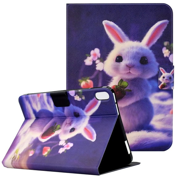 Allytech Wallet Case for iPad Mini 6th Gen 2021(8.3 inch), Drop Proof PU Leather TPU Back Smart Auto Sleep Wake Flip Stand Wallet Case with Card Slots for A2567/ A2568/ A2569, Strawberry Rabbit