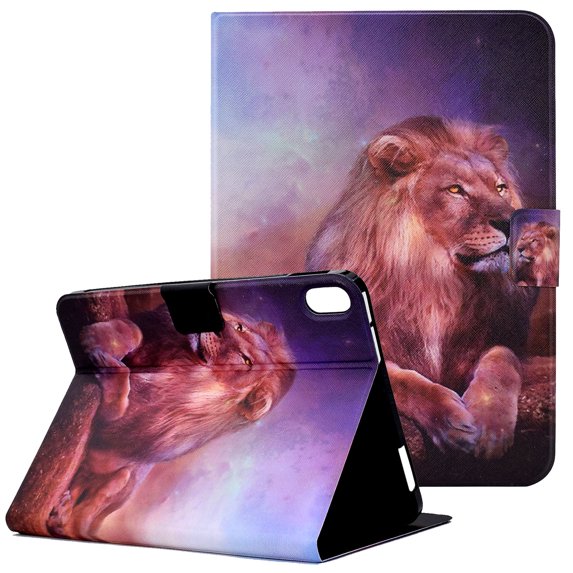 Allytech Wallet Case for iPad Mini 6th Gen 2021(8.3 inch), Drop Proof PU Leather TPU Back Smart Auto Sleep Wake Flip Stand Wallet Case with Card Slots for A2567/ A2568/ A2569, Big Lion