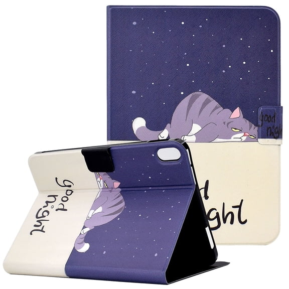 Allytech Wallet Case for iPad Mini 6th Gen 2021(8.3 inch), Drop Proof PU Leather TPU Back Smart Auto Sleep Wake Flip Stand Wallet Case with Card Slots for A2567/ A2568/ A2569, Sleepy Cat