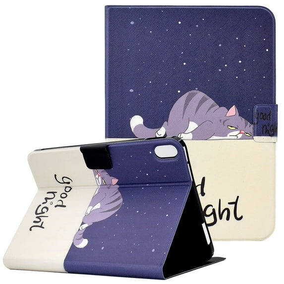 Allytech Wallet Case for iPad Mini 6th Gen 2021(8.3 inch), Drop Proof PU Leather TPU Back Smart Auto Sleep Wake Flip Stand Wallet Case with Card Slots for A2567/ A2568/ A2569, Sleepy Cat